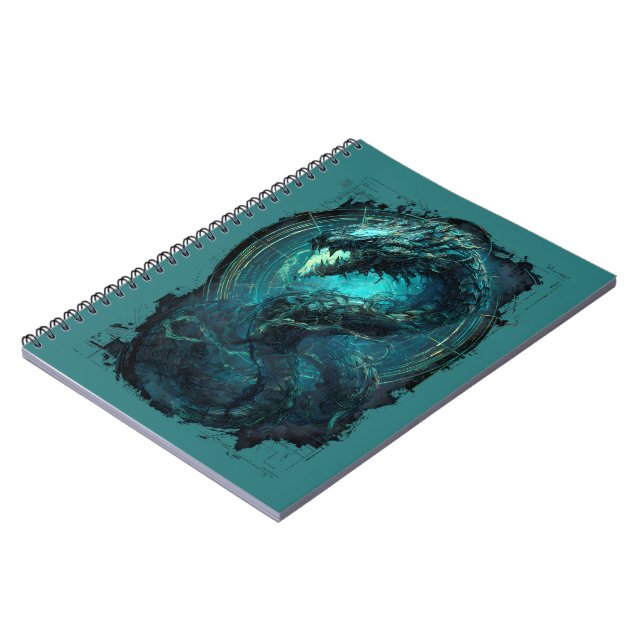 Spectral Coil Cyberpunk Serpent Dark Art Notebook (Left Side)