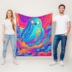 Spectral Ghost Halloween Art Fleece Blanket