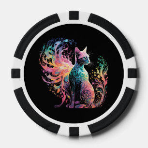 Spectral Holographical Cat: A Prism of Elegance Poker Chips