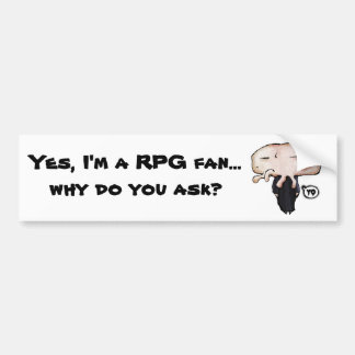 Spectral Squid "Yes, I'm a RPG fan..." Bumper Sticker