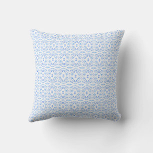 Spectroscopic Blue White Abstract Gouache Art Cushion