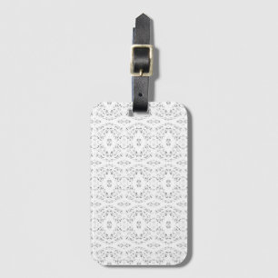 Spectroscopic Grey White Abstract Gouache Art Luggage Tag