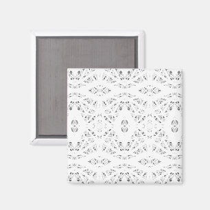 Spectroscopic Grey White Abstract Gouache Art Magnet