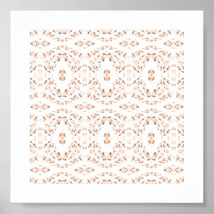 Spectroscopic Orange White Abstract Gouache Art Poster