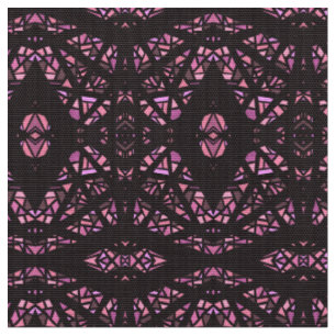 Spectroscopic Pink Black Abstract Gouache Art Fabric