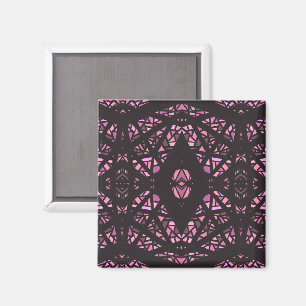 Spectroscopic Pink Black Abstract Gouache Art Magnet
