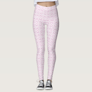 Spectroscopic Pink White Abstract Gouache Art Leggings