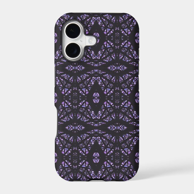 Spectroscopic Purple Black Abstract Gouache Art (Back)