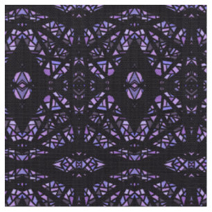 Spectroscopic Purple Black Abstract Gouache Art Fabric