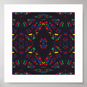 Spectroscopic Rainbow Abstract Gouache Art Poster