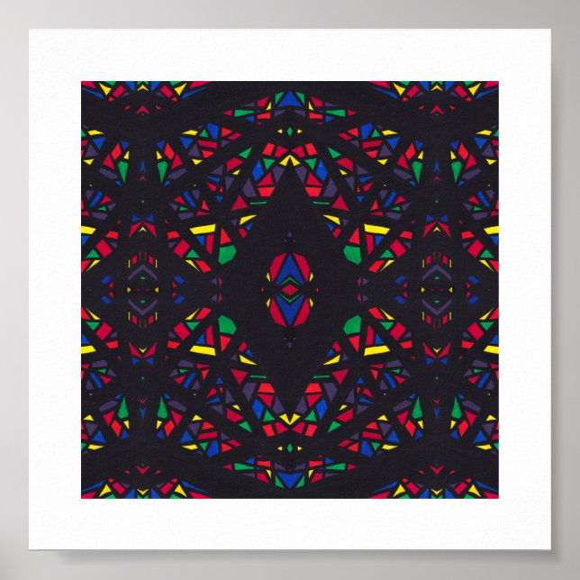 Spectroscopic Rainbow Abstract Gouache Art Poster (Front)