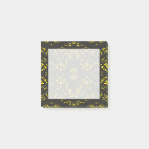 Spectroscopic Yellow Black Abstract Gouache Art Post-it Notes