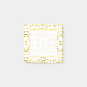 Spectroscopic Yellow White Abstract Gouache Art Post-it Notes