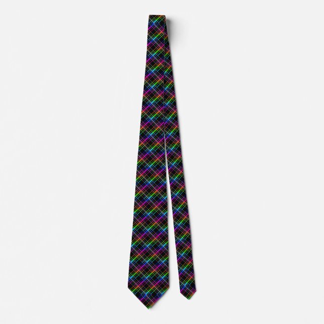 Spectrum and Black Plaid, Tie (Front)