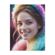 Spectrum Dreamer: Iridescent Rainbow Portrait