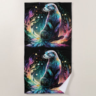 Spectrum Edge: The Otters Glow Beach Towel