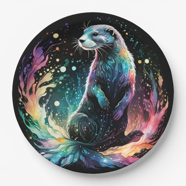 Spectrum Edge: The Otters Glow Paper Plate (Front)