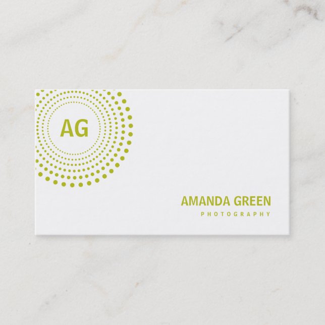 Spectrum Monogram Business Card (Lime) (Front)
