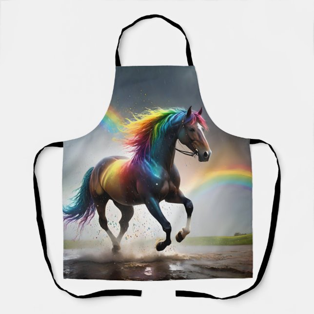 Spectrum of Grace: Rainbow Horse Beneath Rainbows Apron (Front)