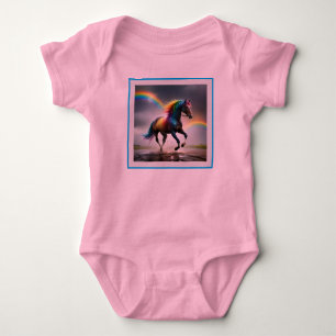 Spectrum of Grace: Rainbow Horse Beneath Rainbows Baby Bodysuit