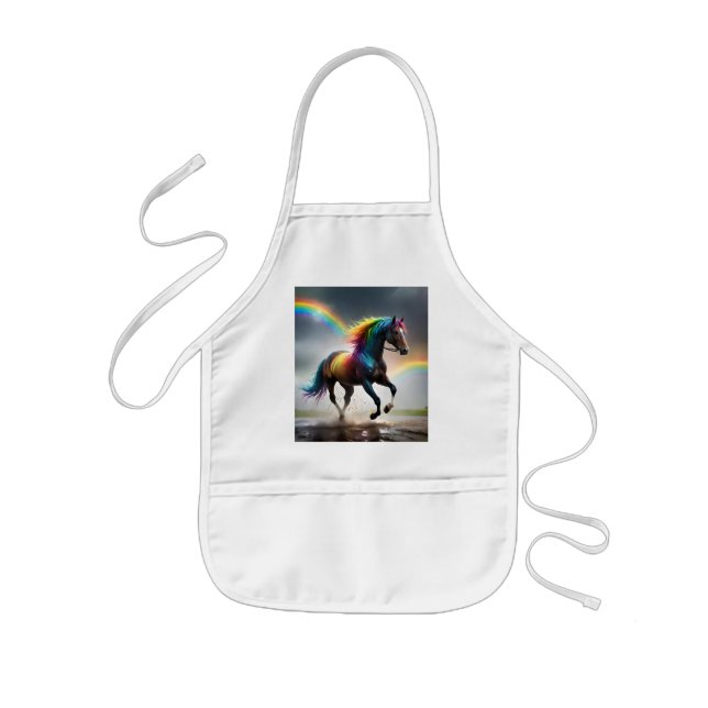 Spectrum of Grace: Rainbow Horse Beneath Rainbows Kids Apron (Front)