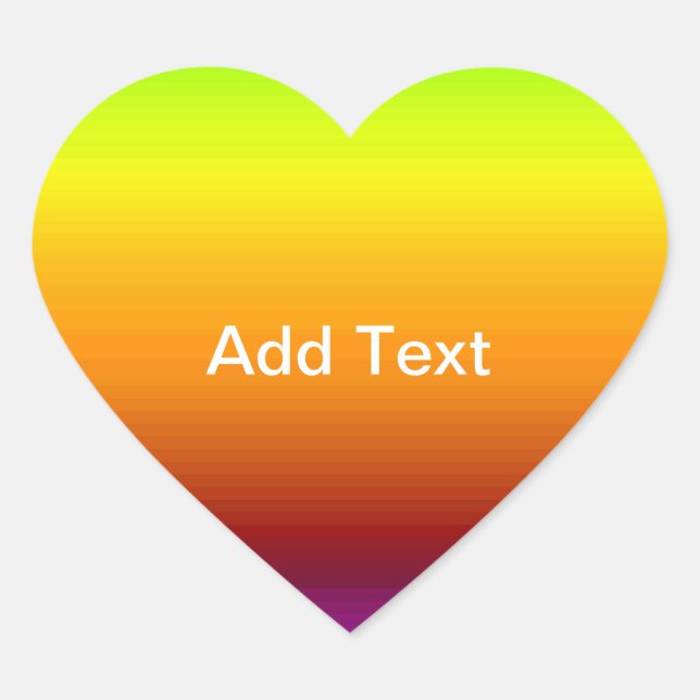 Spectrum of Horizontal Colors -3 Heart Sticker (Front)