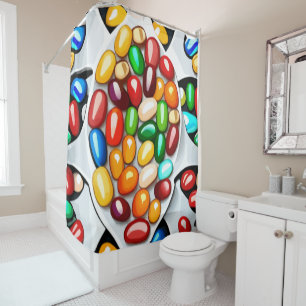 Spectrum of Sweetness: Jelly Beans in Technicolor  Shower Curtain