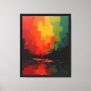 Spectrum Skyline: Reggae City Abstract Canvas Print