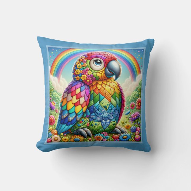 Spectrum Splendour Parrot Cushion (Front)