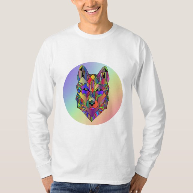 Spectrum Wolf Abstract design t-shirt  (Front)