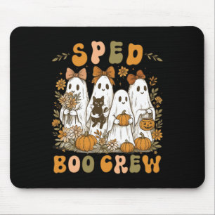 Sped Boo Crew Preppy Halloween Floral Ghost Teache Mouse Pad