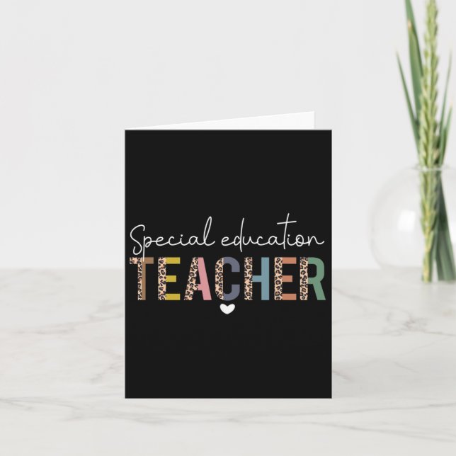 Sped Ed Special Education Teacher Sped Leopard Boh Card (Front)
