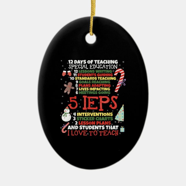 SPED School Tee Funny Special Education Teacher Ceramic Tree Decoration (Front)