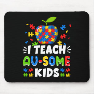 Sped Special Education I Teach Au-some Kids Rainbo Mouse Pad
