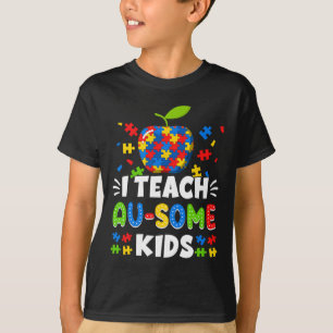 Sped Special Education I Teach Au-some Kids Rainbo T-Shirt
