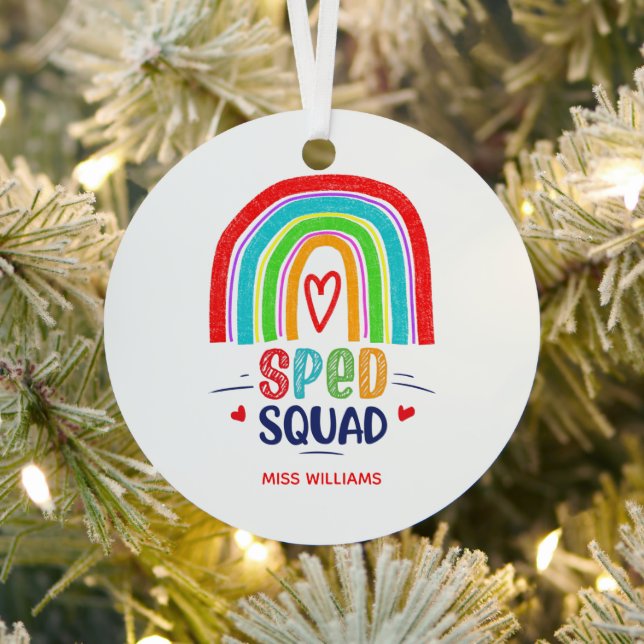SPED Squad Colourful Modern Rainbow  Metal Tree Decoration (Insitu)