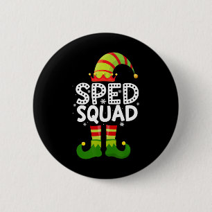 Sped Squad Special Education For Santa Family Chri 6 Cm Round Badge