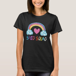Sped Squad Special Education Rainbow Teacher Back  T-Shirt