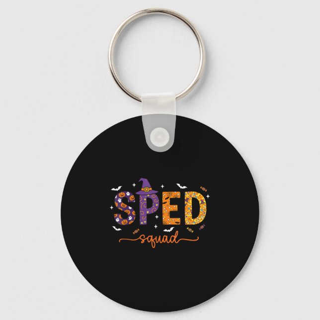 Sped Squad Team Special Education Teacher Hallowee Key Ring (Front)