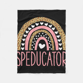 Sped Teacher - Speducator Heart - Speducator Rainb Fleece Blanket