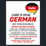 Speech Balloon, German Language Course Flyer<br><div class="desc">Speech Balloon,  German Language Course Advertising Flyers By The Business Card Store.</div>
