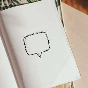  Speech Balloon Journal  Rubber Stamp