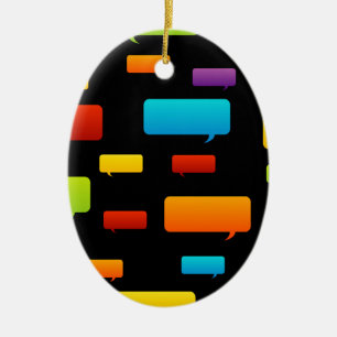 speech bubble background ceramic tree decoration