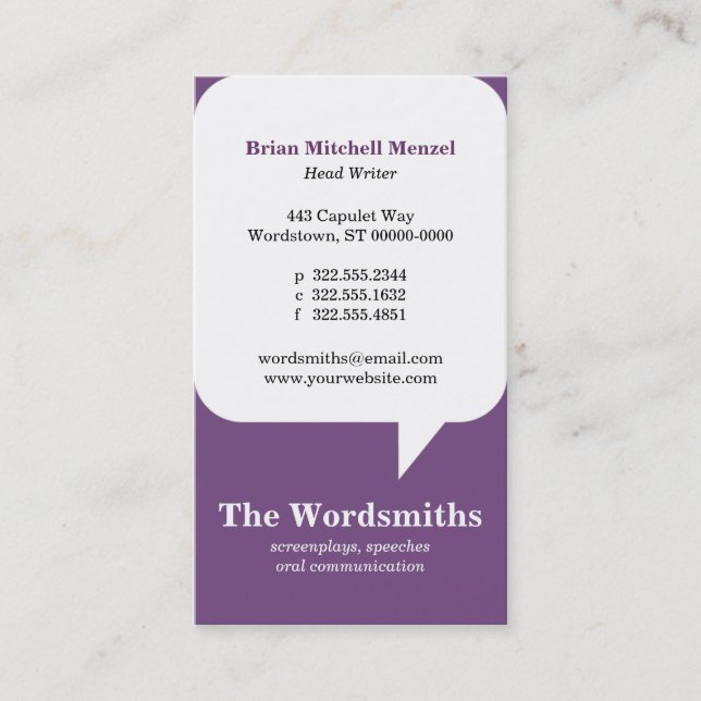 Speech Bubble Business Card (Front)