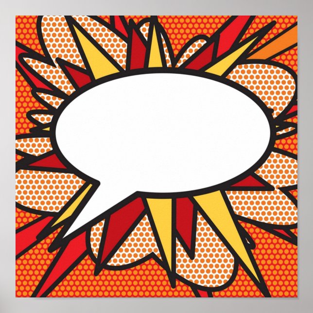 Speech Bubble Comic Book Flash Modern Art Pop Cult Poster (Front)
