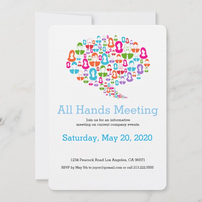 Speech Bubble Communication Team Invitation (Front)