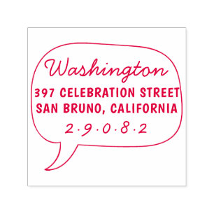 Speech Bubble Drawing Family Name Return Address Self-inking Stamp