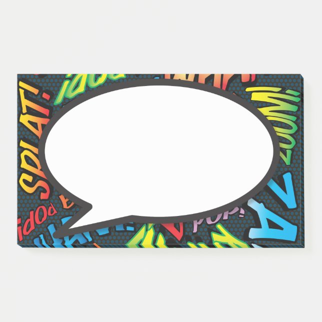 Speech Bubble Fun Colourful Comic Book Post-it Notes (Front)