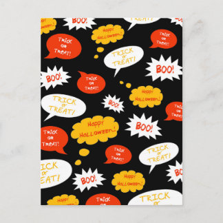 speech bubble halloween postcard
