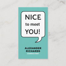 Speech Bubble Nice To Meet You Modern